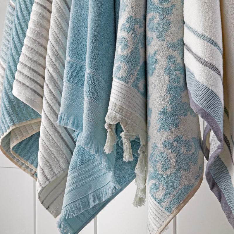 SKL Home Mirage Fringe 100% Turkish Cotton Bath Towel, Aqua, 54.00" x 28.00" - Image 5